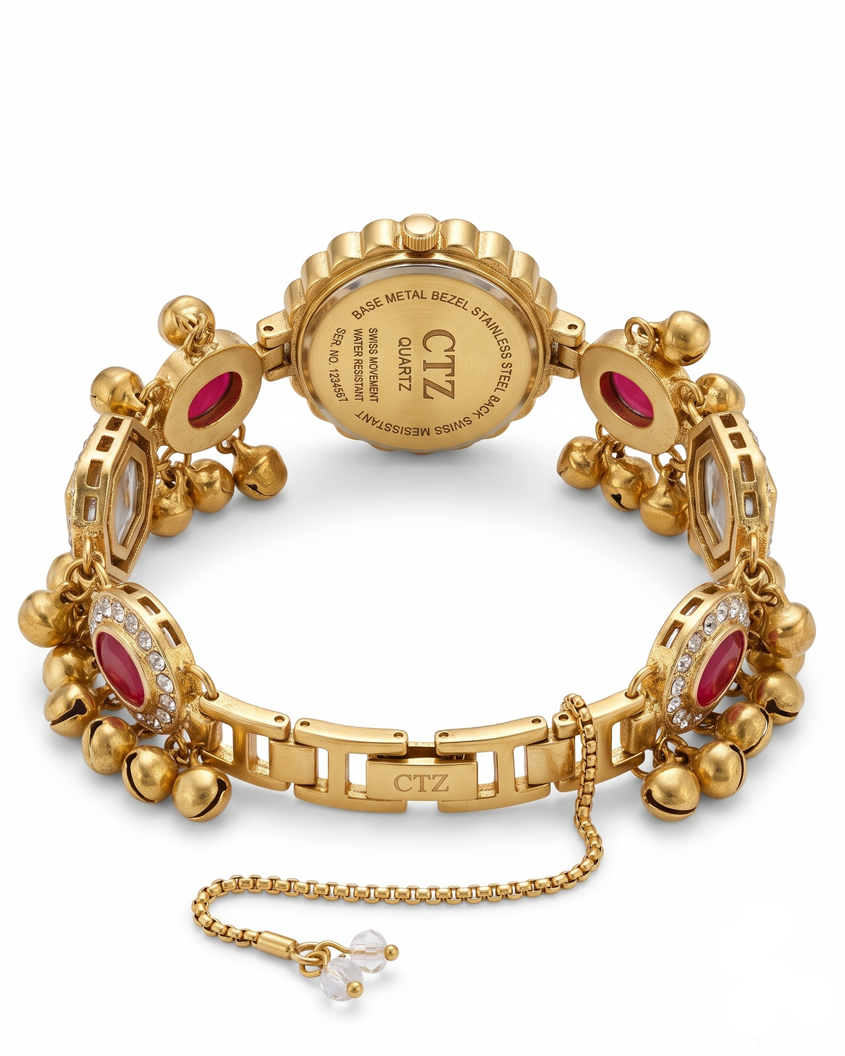 New Kashmiri Bracelet Cum Watch - Women Vintage Gold Plated Bracelet | Ethnic Party Style | Stylish Women Watch